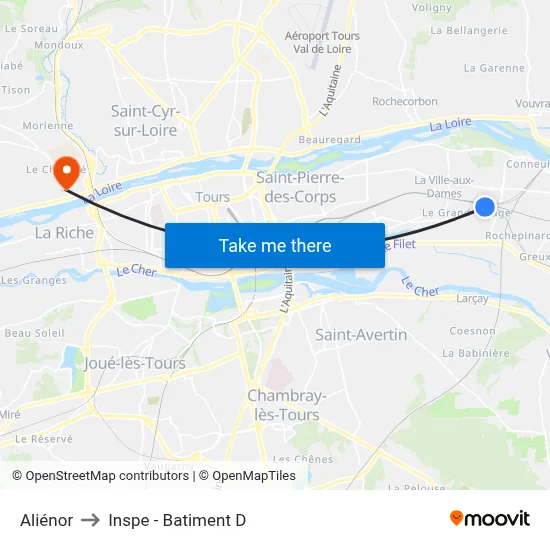 Aliénor to Inspe - Batiment D map