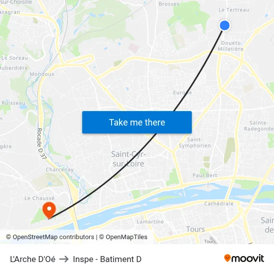 L'Arche D'Oé to Inspe - Batiment D map