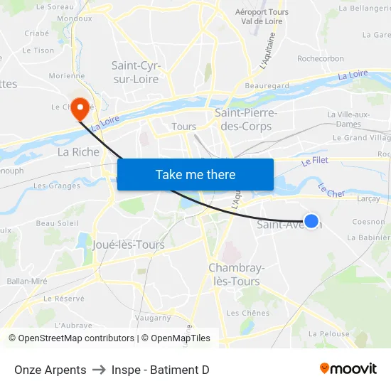 Onze Arpents to Inspe - Batiment D map