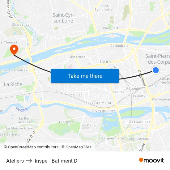 Ateliers to Inspe - Batiment D map