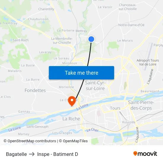 Bagatelle to Inspe - Batiment D map