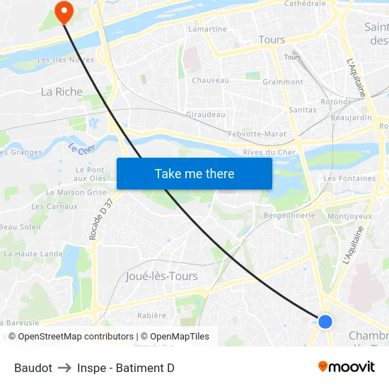 Baudot to Inspe - Batiment D map
