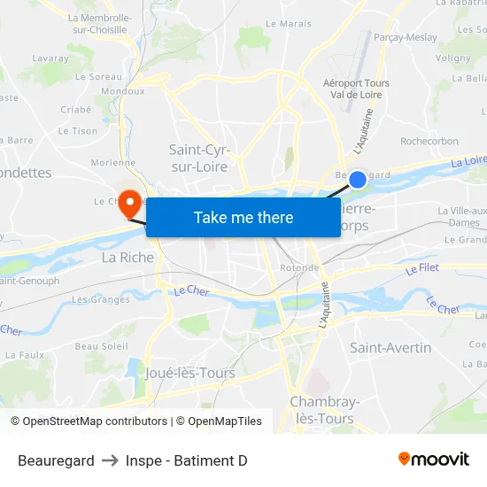 Beauregard to Inspe - Batiment D map