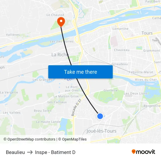 Beaulieu to Inspe - Batiment D map