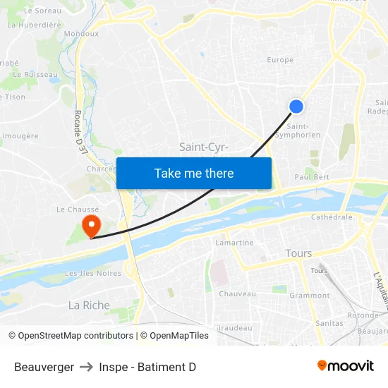 Beauverger to Inspe - Batiment D map