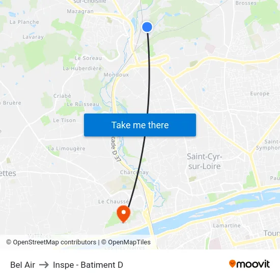 Bel Air to Inspe - Batiment D map