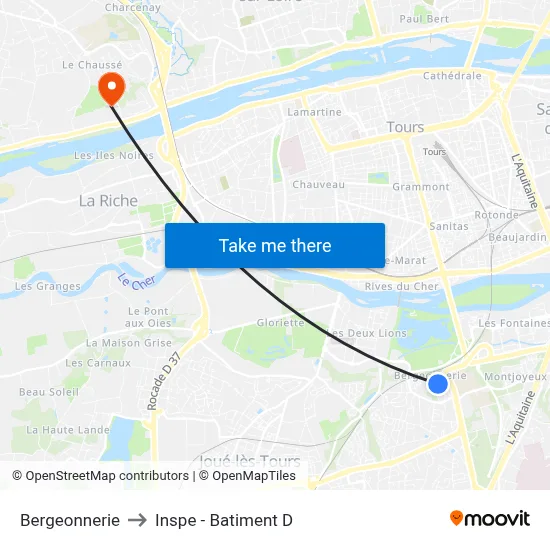Bergeonnerie to Inspe - Batiment D map