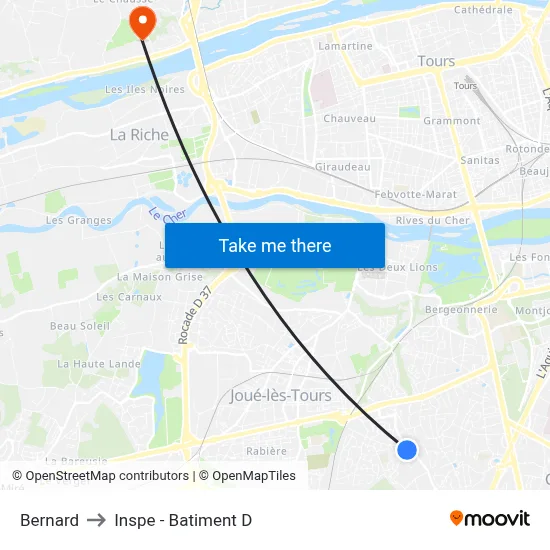 Bernard to Inspe - Batiment D map