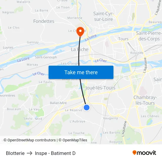 Blotterie to Inspe - Batiment D map