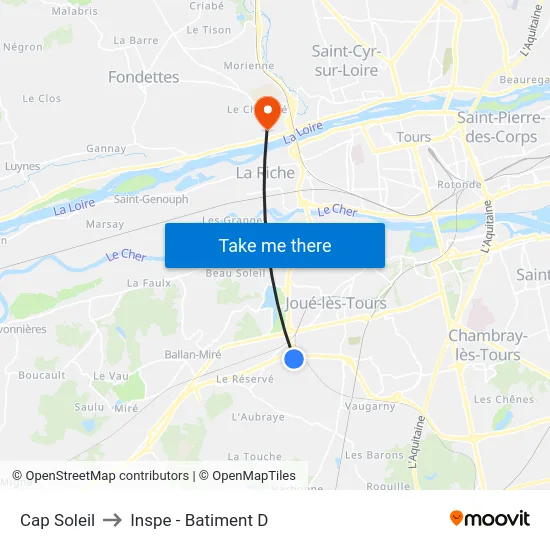 Cap Soleil to Inspe - Batiment D map