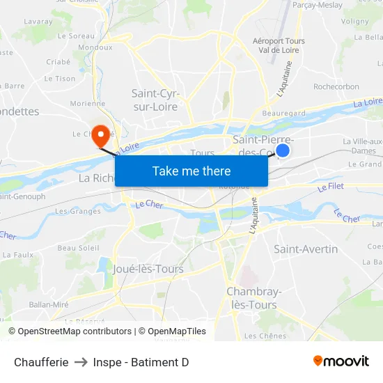 Chaufferie to Inspe - Batiment D map