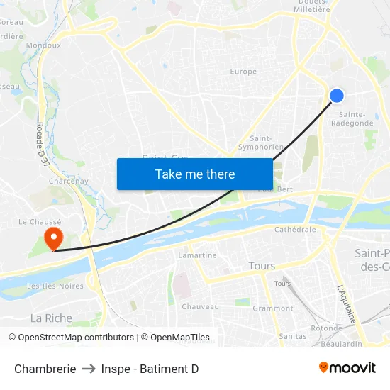 Chambrerie to Inspe - Batiment D map