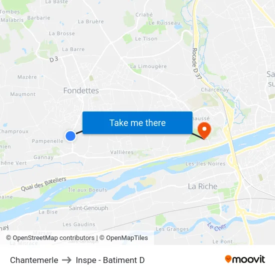 Chantemerle to Inspe - Batiment D map