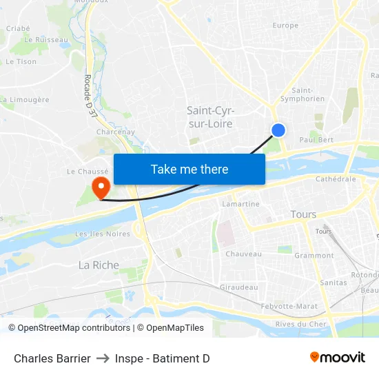 Charles Barrier to Inspe - Batiment D map