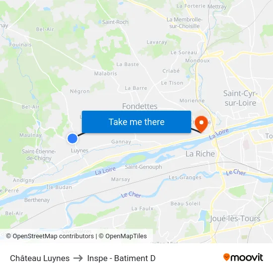 Château Luynes to Inspe - Batiment D map