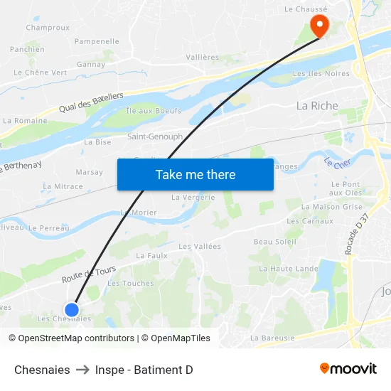 Chesnaies to Inspe - Batiment D map