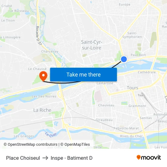 Place Choiseul to Inspe - Batiment D map