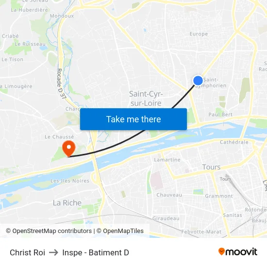 Christ Roi to Inspe - Batiment D map