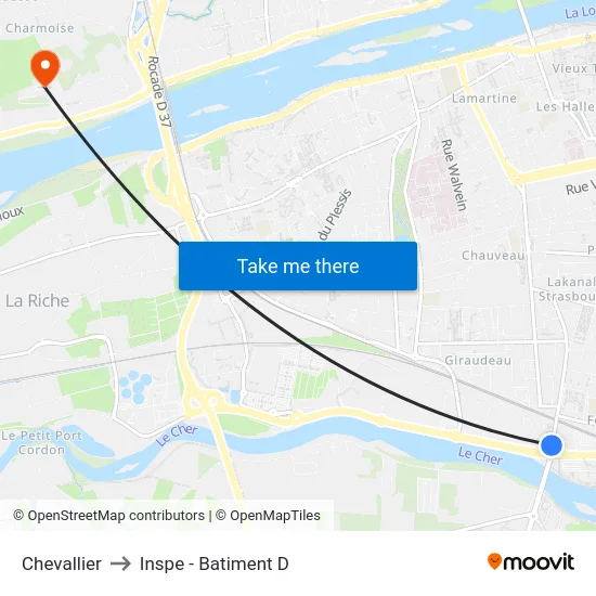 Chevallier to Inspe - Batiment D map
