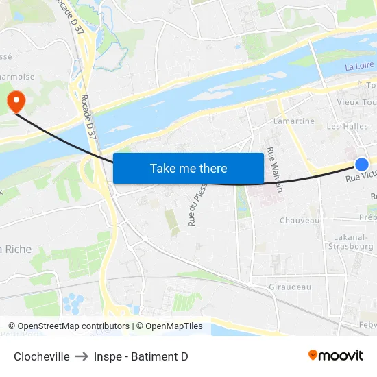 Clocheville to Inspe - Batiment D map