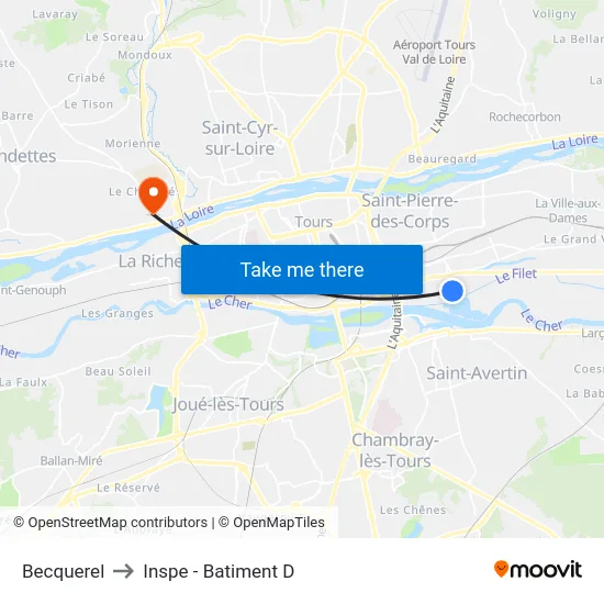 Becquerel to Inspe - Batiment D map