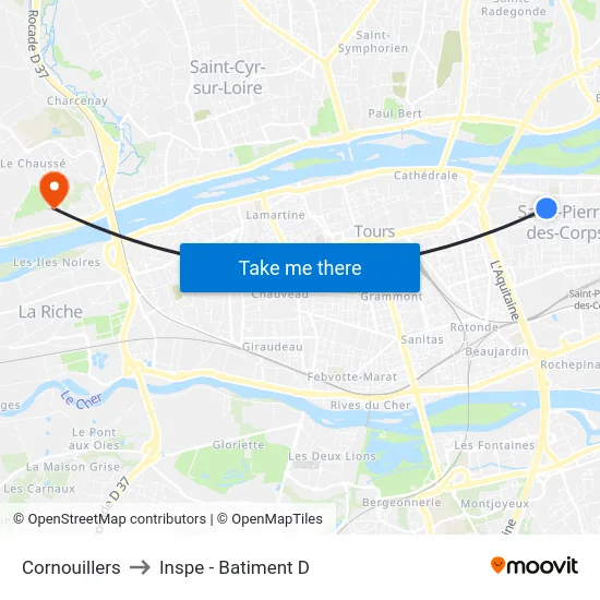 Cornouillers to Inspe - Batiment D map