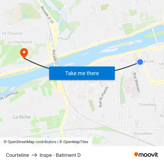 Courteline to Inspe - Batiment D map