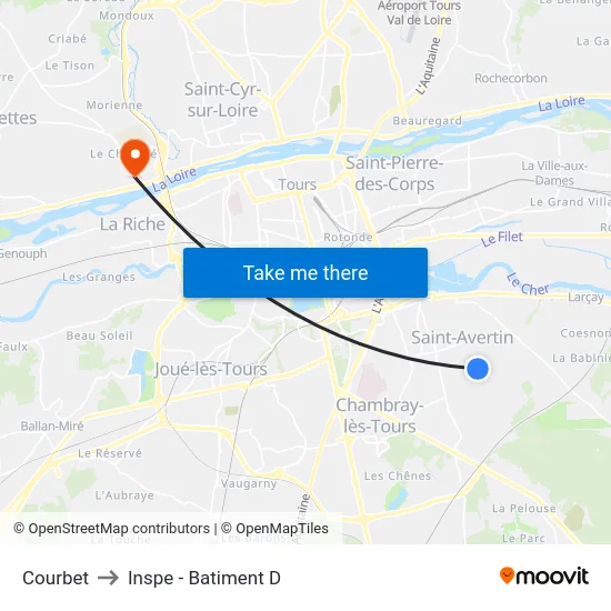 Courbet to Inspe - Batiment D map