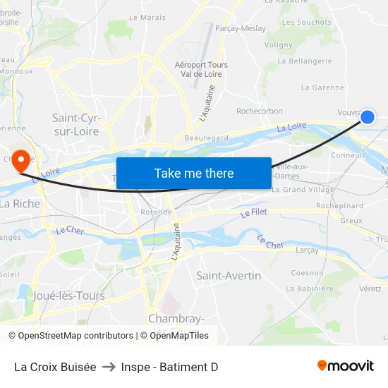 La Croix Buisée to Inspe - Batiment D map