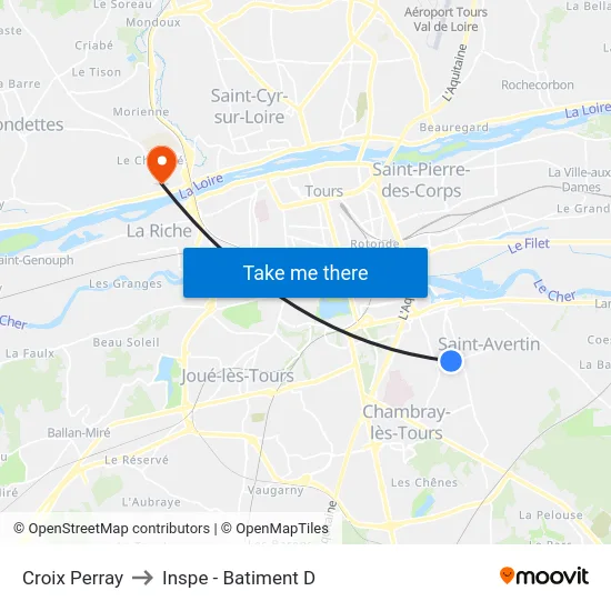 Croix Perray to Inspe - Batiment D map