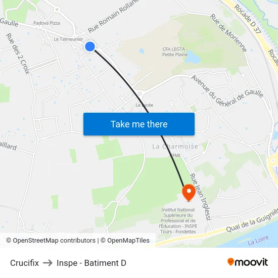 Crucifix to Inspe - Batiment D map