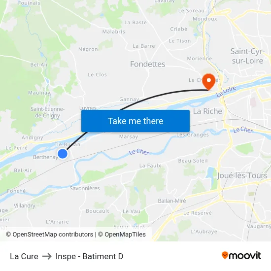 La Cure to Inspe - Batiment D map