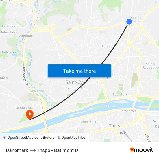 Danemark to Inspe - Batiment D map