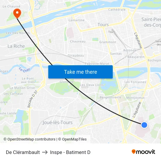 De Clérambault to Inspe - Batiment D map