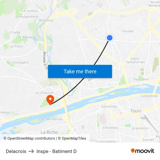 Delacroix to Inspe - Batiment D map