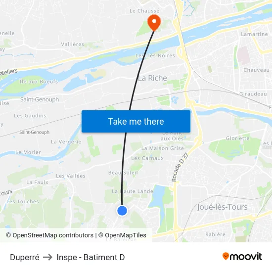 Duperré to Inspe - Batiment D map