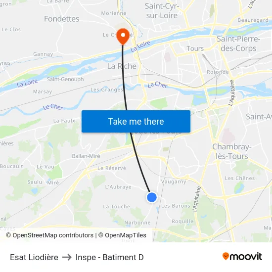 Esat Liodière to Inspe - Batiment D map