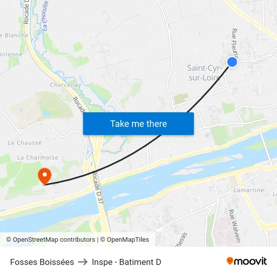 Fosses Boissées to Inspe - Batiment D map