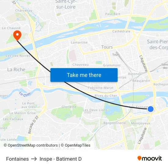 Fontaines to Inspe - Batiment D map