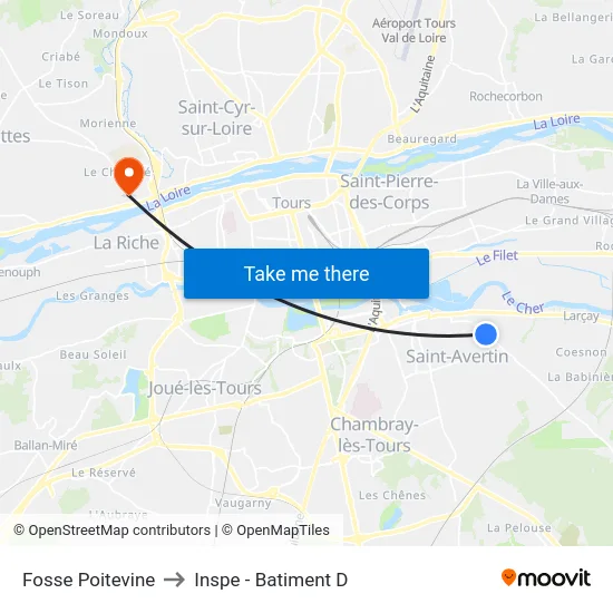 Fosse Poitevine to Inspe - Batiment D map