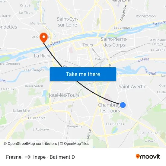 Fresnel to Inspe - Batiment D map