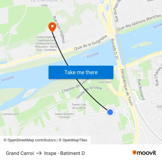 Grand Carroi to Inspe - Batiment D map