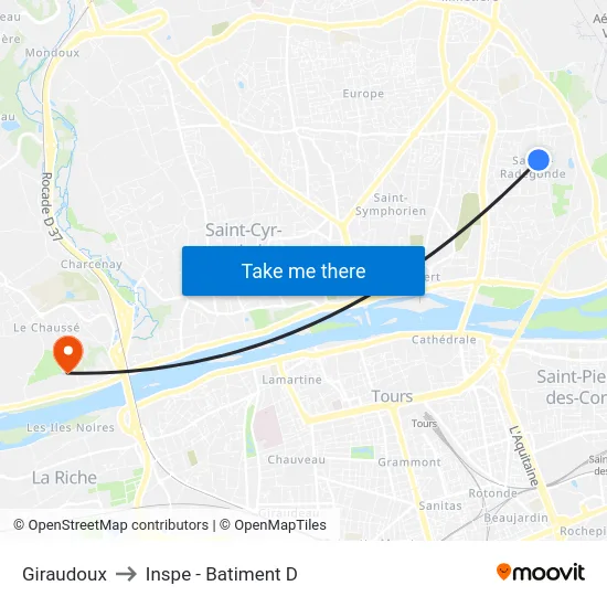 Giraudoux to Inspe - Batiment D map