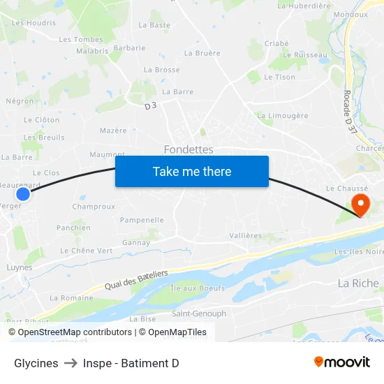 Glycines to Inspe - Batiment D map