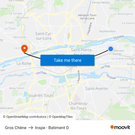 Gros Chêne to Inspe - Batiment D map