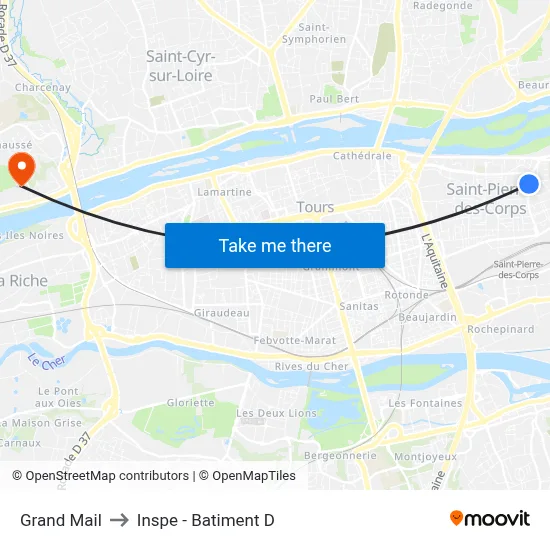 Grand Mail to Inspe - Batiment D map