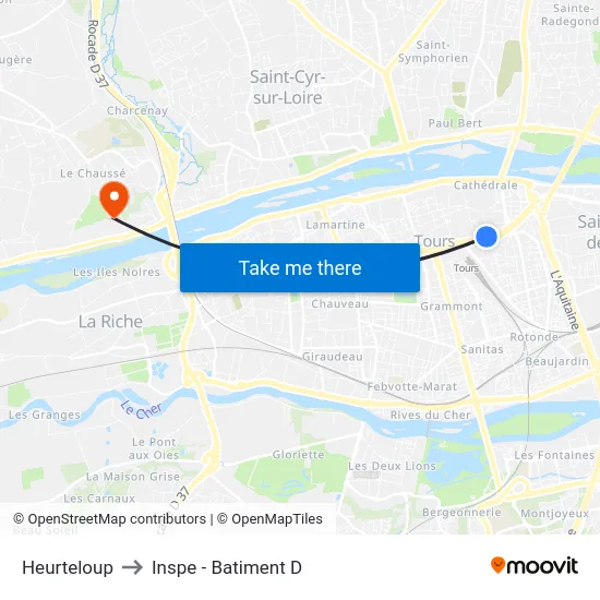 Heurteloup to Inspe - Batiment D map