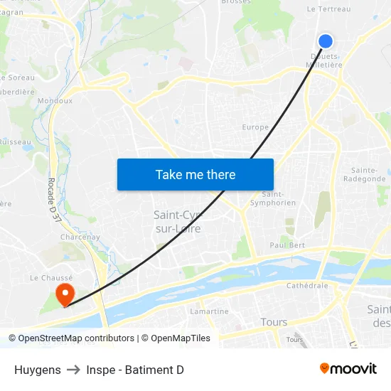 Huygens to Inspe - Batiment D map