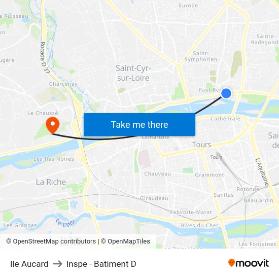 Ile Aucard to Inspe - Batiment D map