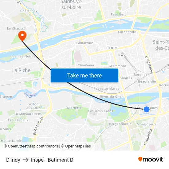 D'Indy to Inspe - Batiment D map